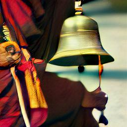 generated: Tibetan priests ringing a bell #4